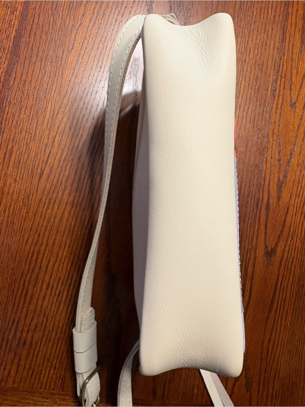 Portland Leather Large Camera Bag, Wildflower pattern, bone color. - Picture 9 of 11